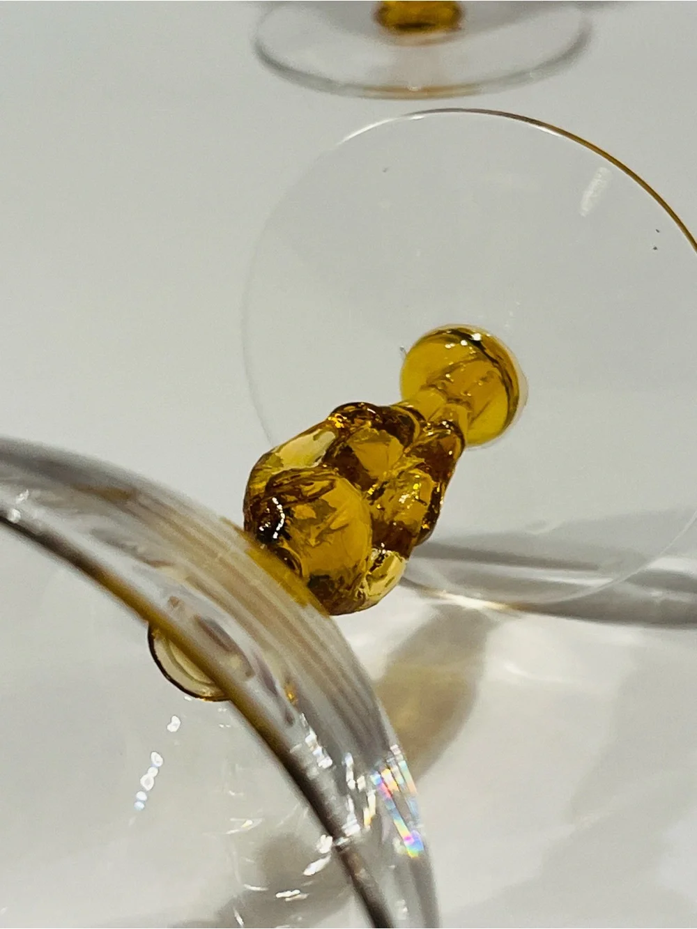 Pair of 1940’s Morgantown Jockey  Amber Cocktail Glasses Set of 2.